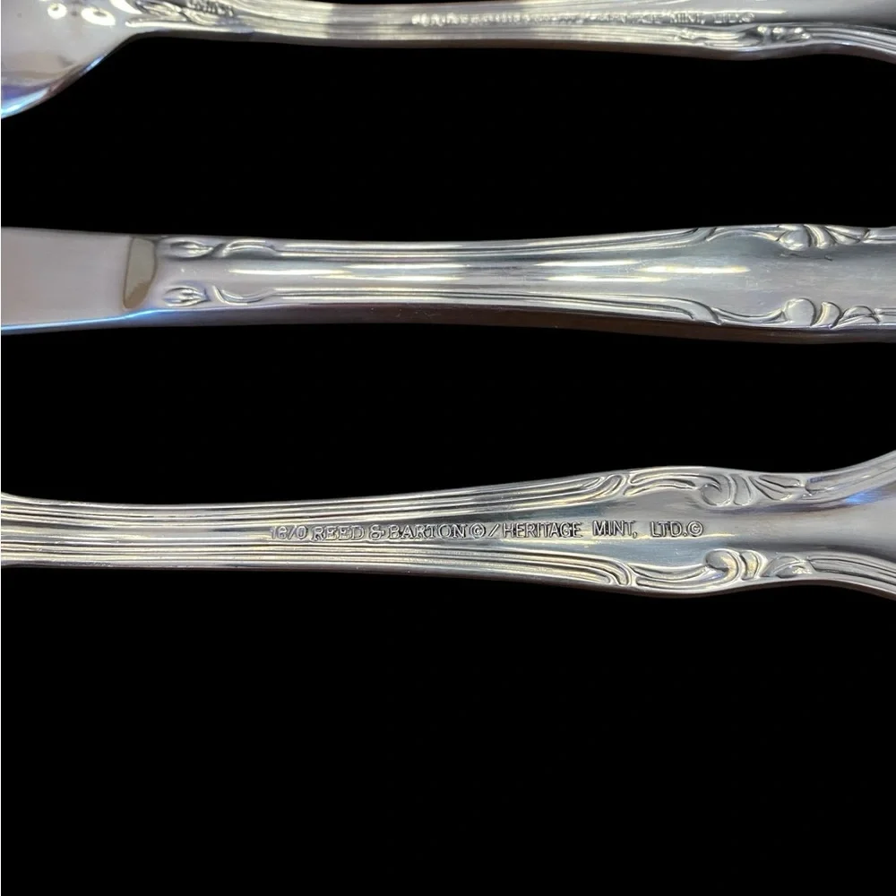 NWT Reed & Barton Rose Queen Stainless Flatware 3-Piece Place Settings, Set of 4